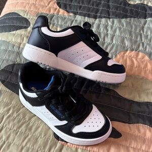 Skechers Kids Black & White Lace-Up Athletic Sneakers